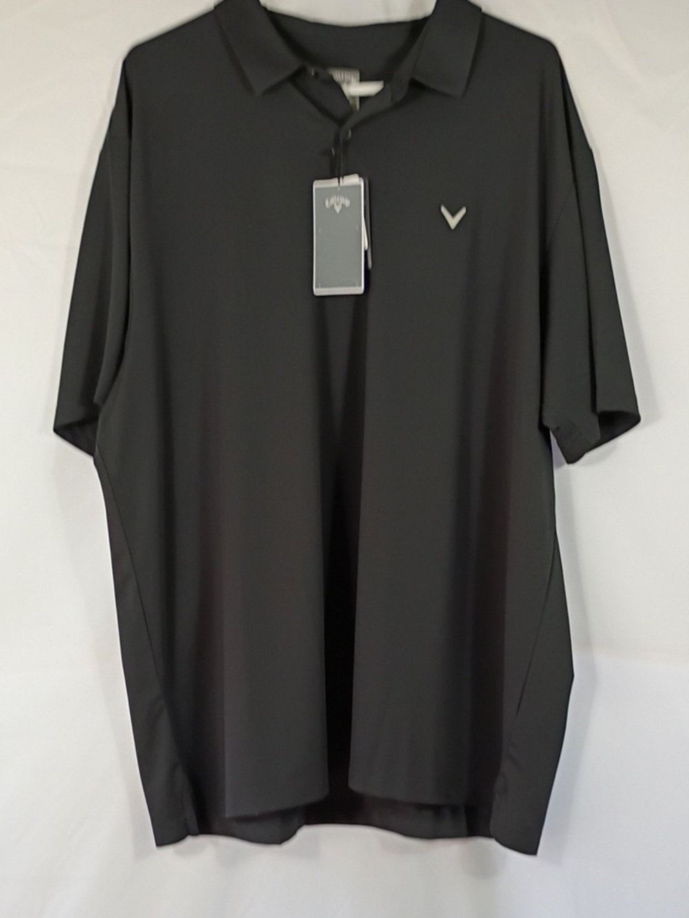 NWT Callaway Men’s Opti Dry Caviar Black Performance Golf Polo Size XXL Summer